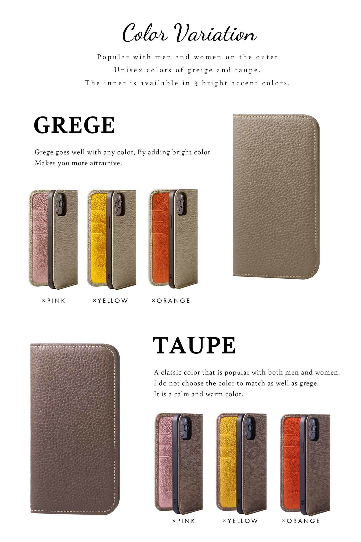 Genuine Leather Flip iPhone case with card holder (PH-X)