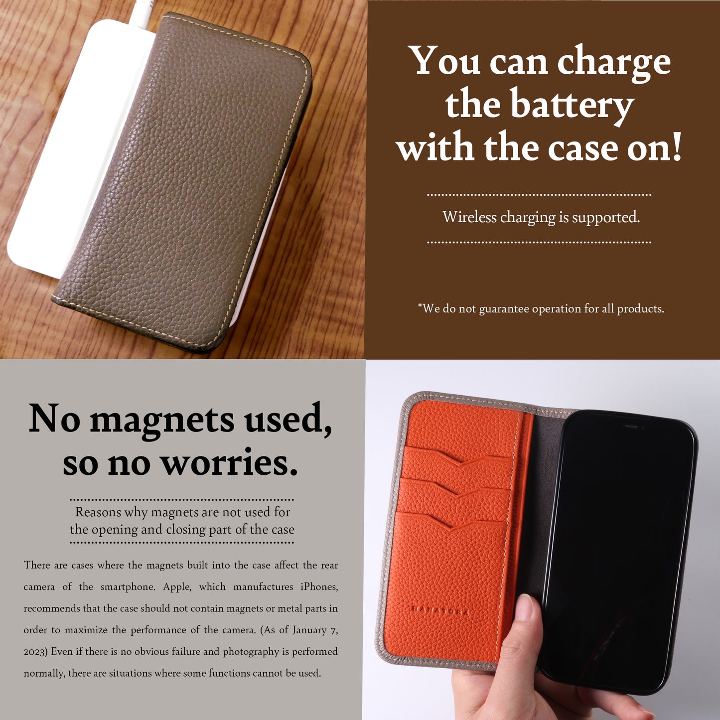 Genuine Leather Flip iPhone case with card holder (PH-X)