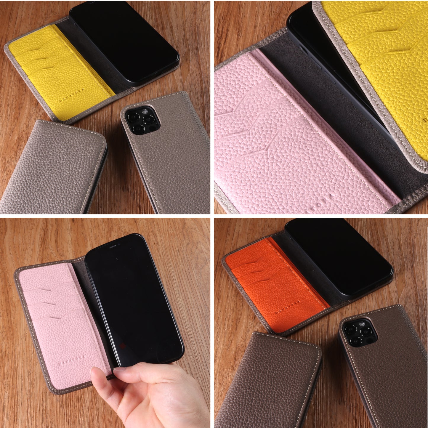 Genuine Leather Flip iPhone case with card holder (PH-X)