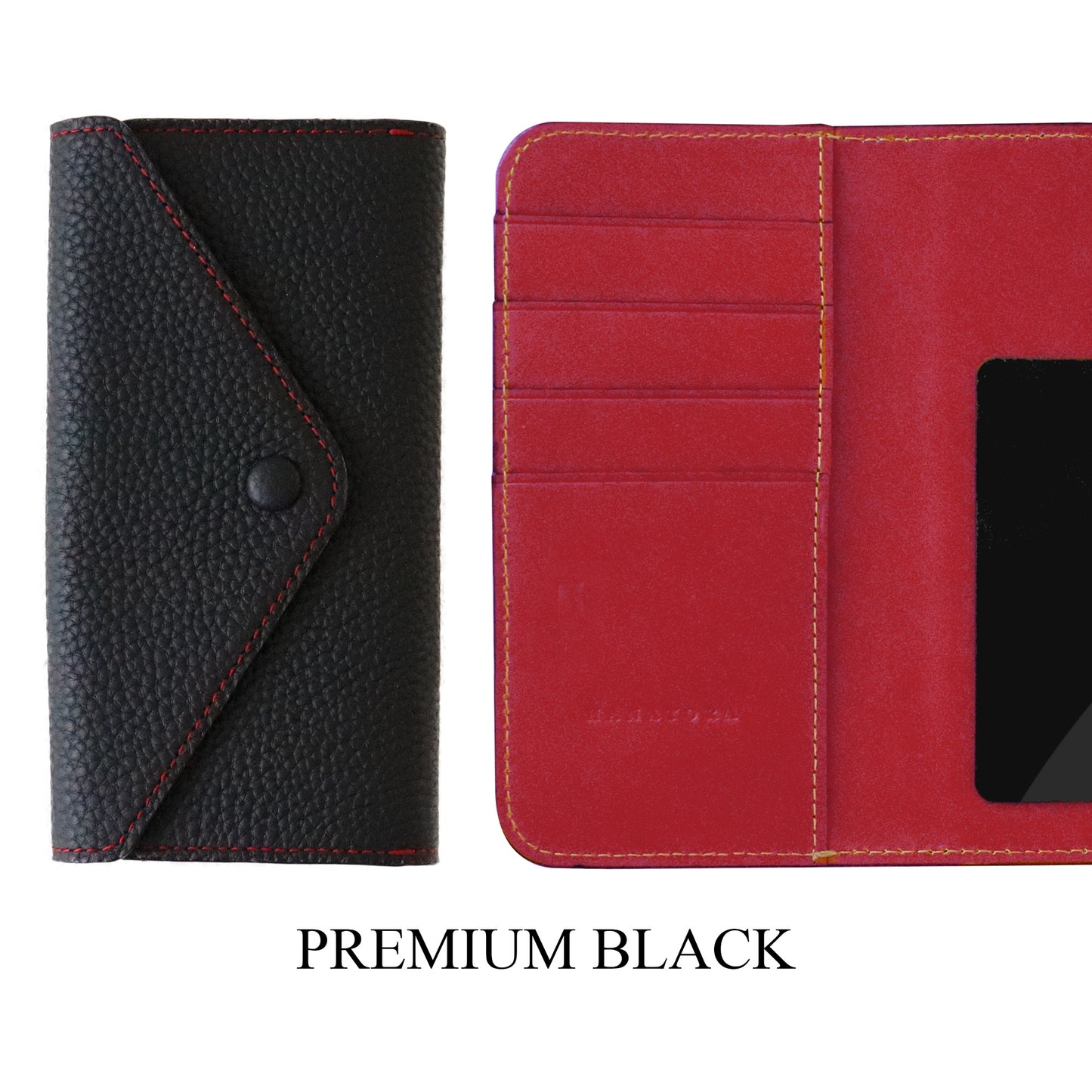 Genuine Leather Tri-fold iPhone case with card holder  (WH)