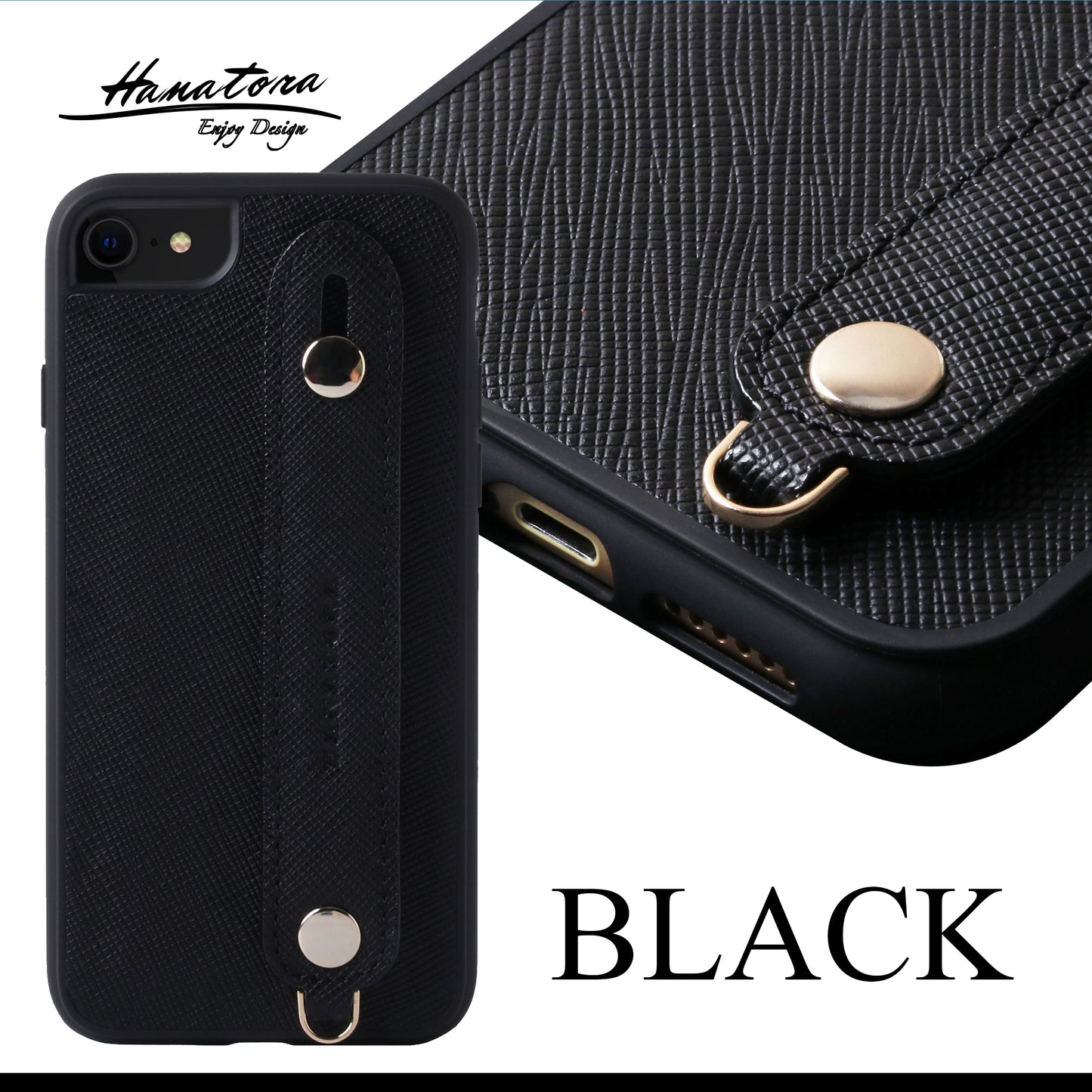 Italian saffiano leather iPhone case with back belt (XGH)