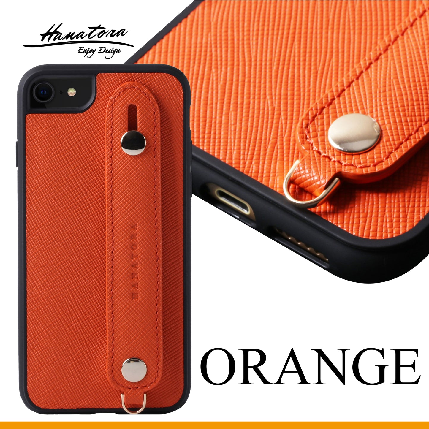 Italian saffiano leather iPhone case with back belt (XGH)