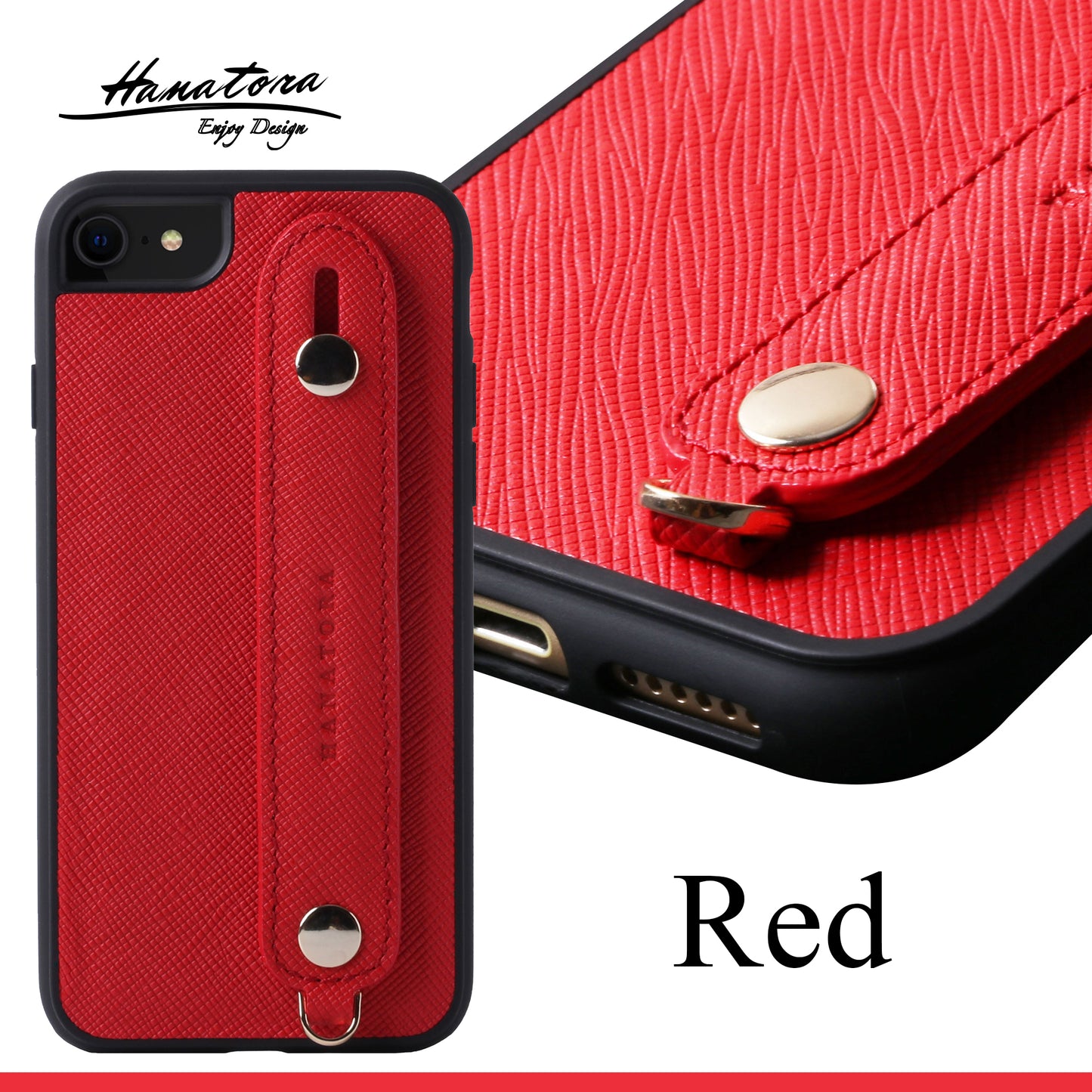 Italian saffiano leather iPhone case with back belt (XGH)