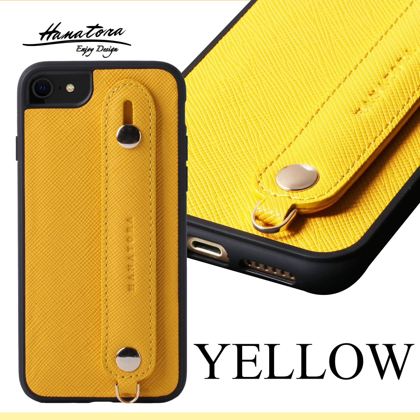 Italian saffiano leather iPhone case with back belt (XGH)