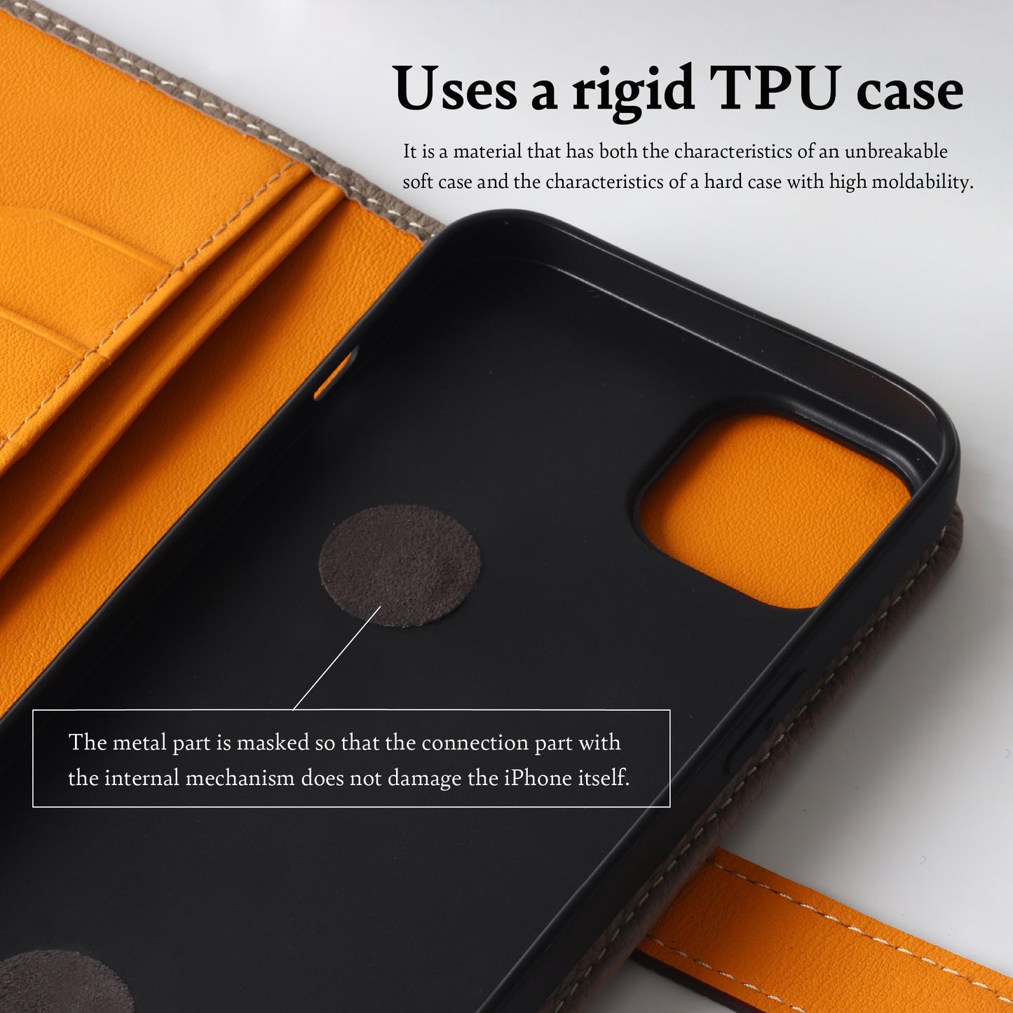 Genuine Leather Flip iPhone case with card holder (SPH)