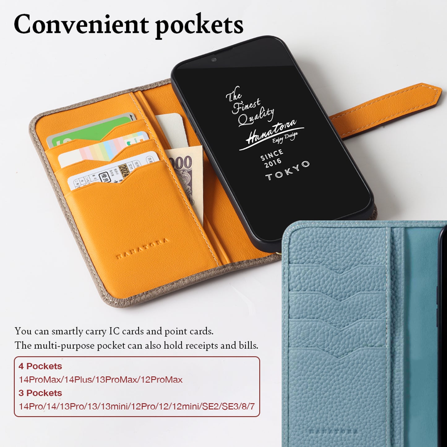 Genuine Leather Flip iPhone case with card holder (SPH)