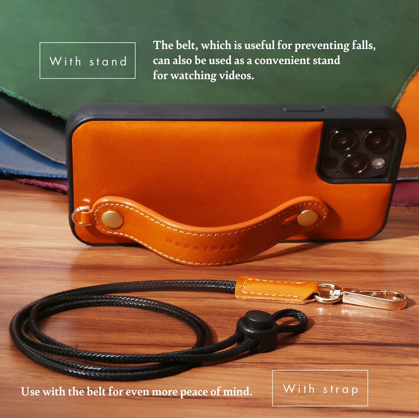 Genuine Leather iPhone case with back belt (TGH)