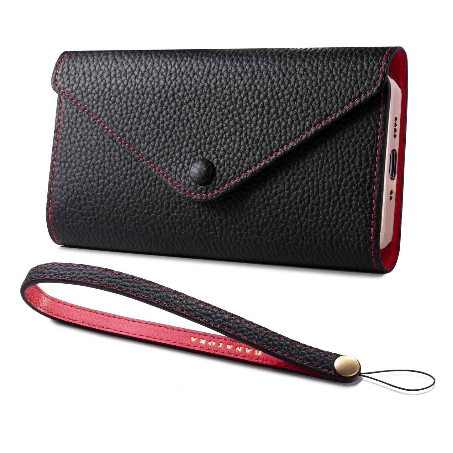 Genuine Leather Tri-fold iPhone case with card holder  (WH)